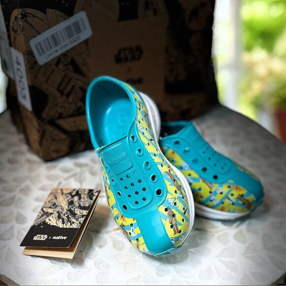Native X Star Wars Limited Edition Kids Shoes C9 R2D2 Yoda Chewbacca Slip On - Picture 11 of 15